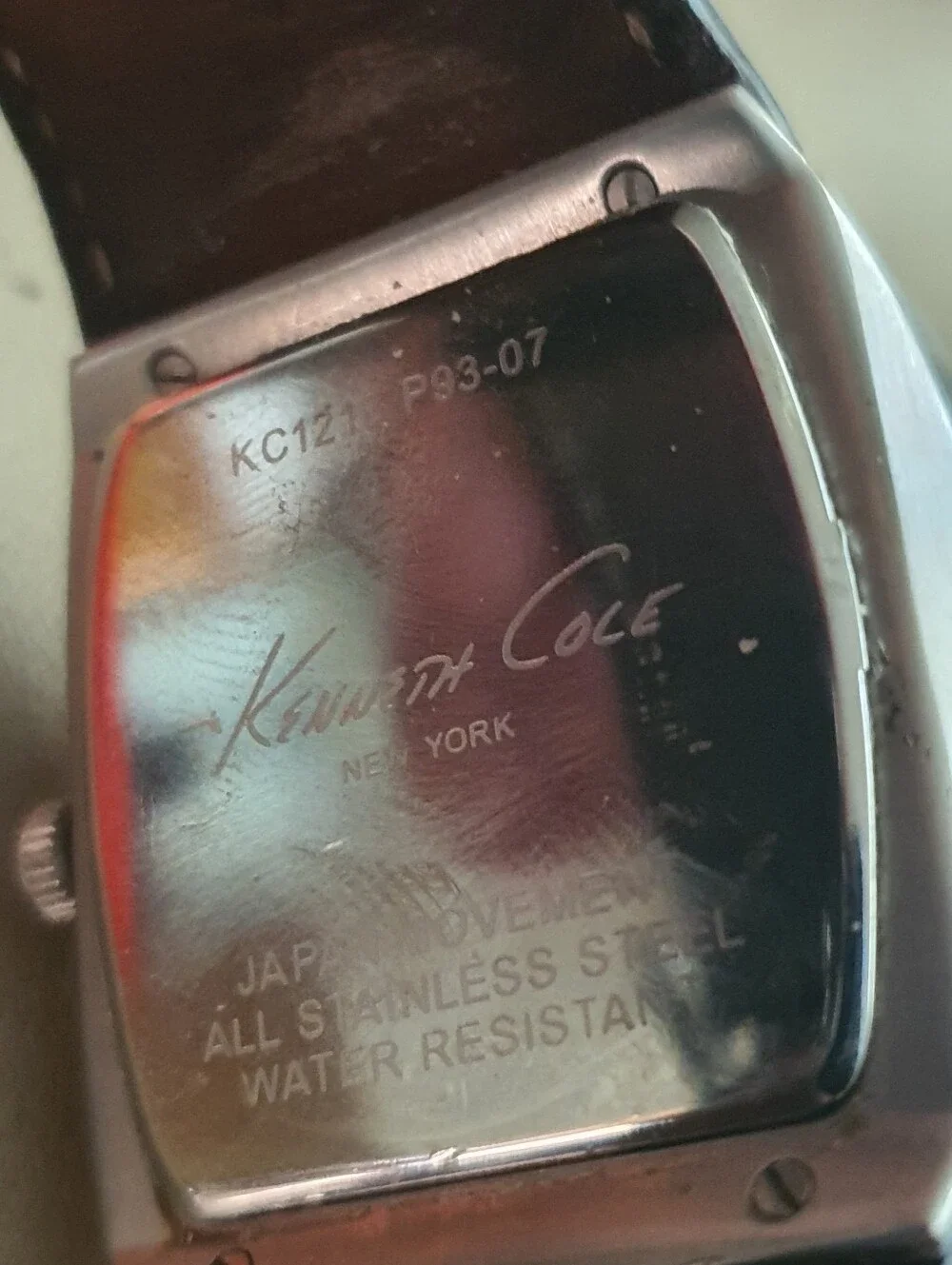 Kenneth Cole KC1213 Silver/Brown Leather Men's Watch w/Date